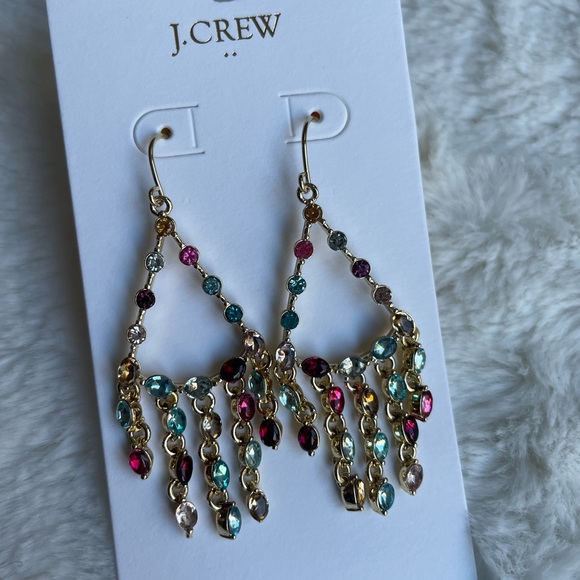 J.Crew Crystal dangly statement earrings - Picture 3 of 8